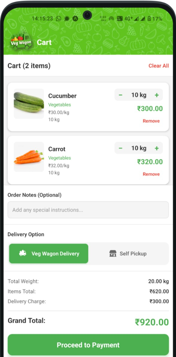 App Cart Screen